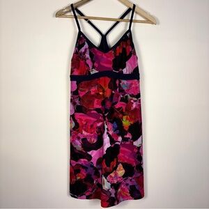 Athleta Pink Multicolor Floral Shorebreak Athletic Swim Dress Racerback